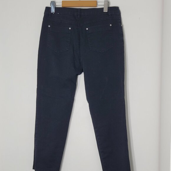 Tribal Women's Black Cotton Blend Stretch Extensible Zipper Bottom Pants Size 8 - Picture 3 of 13